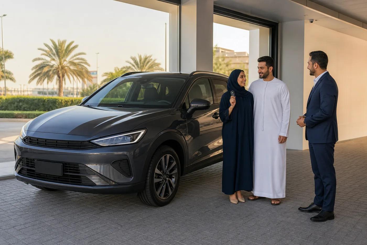 Customers choosing their preferred car after a test drive